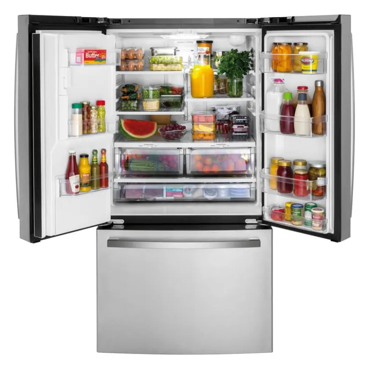 GE Appliances GE 20,6 Cu Ft 36 In Refrigerator Bottom Freezer, French door - GYE21JYMFS Stainless Steel New