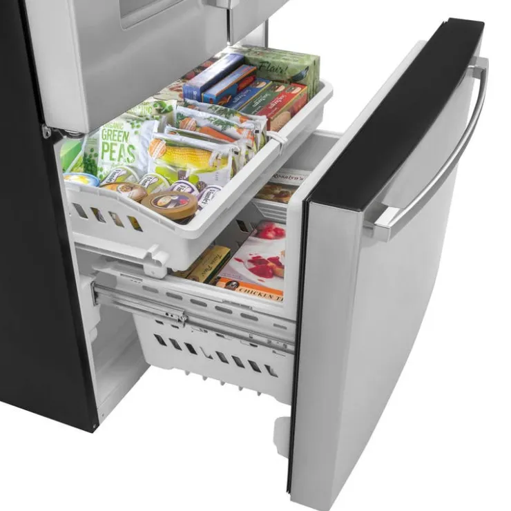 GE Appliances GE 20,6 Cu Ft 36 In Refrigerator Bottom Freezer, French door - GYE21JYMFS Stainless Steel New