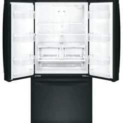 GE Appliances GE 18.6 Cu Ft 33 In Refrigerator Bottom Freezer - GWE19JGLBB Black Best