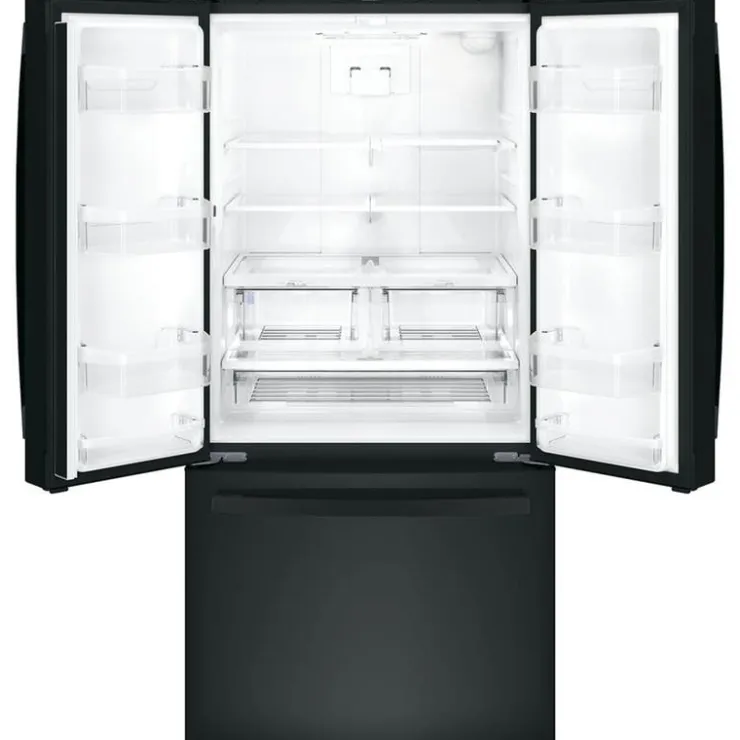 GE Appliances GE 18.6 Cu Ft 33 In Refrigerator Bottom Freezer - GWE19JGLBB Black Best