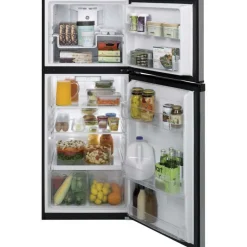 GE Appliances GE 11.6 Cu Ft 24 In Refrigerator Top Freezer - GPE12FSKSB Stainless Steel Hot