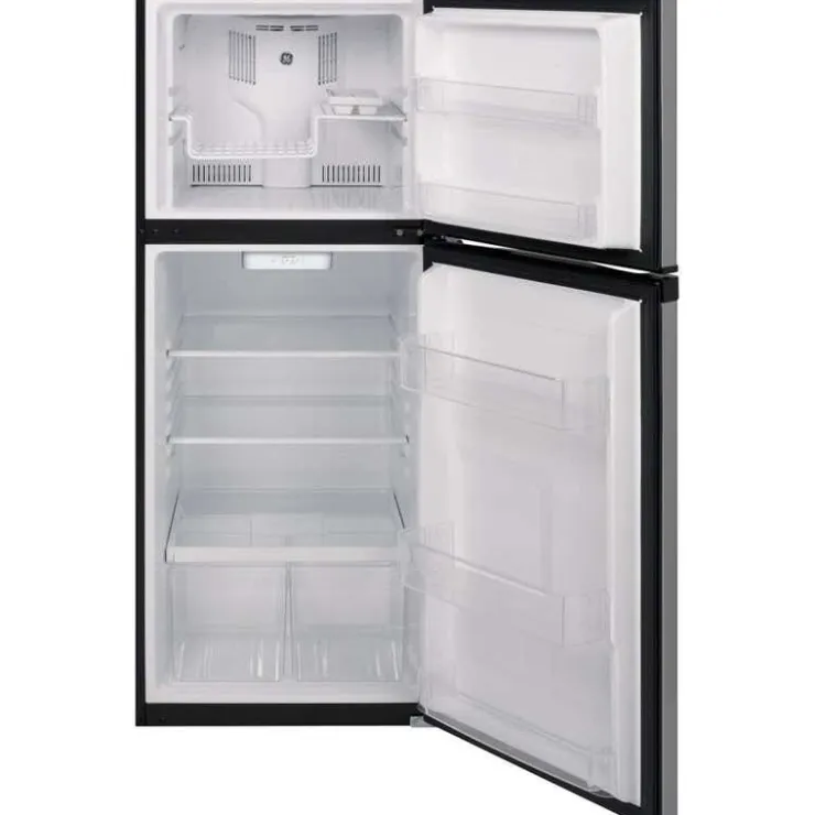 GE Appliances GE 11.6 Cu Ft 24 In Refrigerator Top Freezer - GPE12FSKSB Stainless Steel Hot