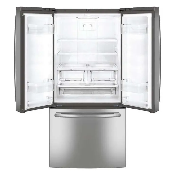 GE Appliances GE 24.8 Cu Ft 33 In Refrigerator Bottom Freezer, French door - GNE25DYRKFS Stainless Steel
