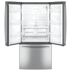 GE Appliances GE 24,7 Cu Ft 33 In Refrigerator Bottom Freezer, French door - GNE25JYKFS Stainless Steel Outlet