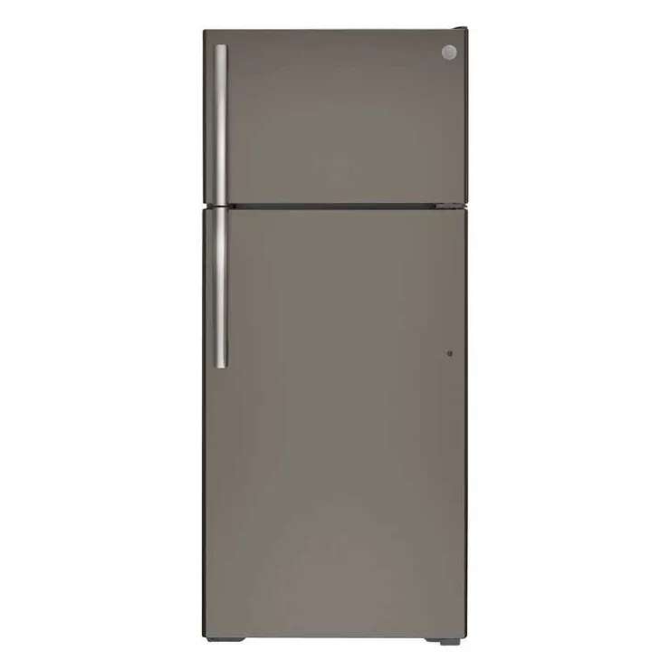 GE Appliances GE 17.5 Cu Ft 30 In Refrigerator Top Freezer - GTE18GMNRES Slate New