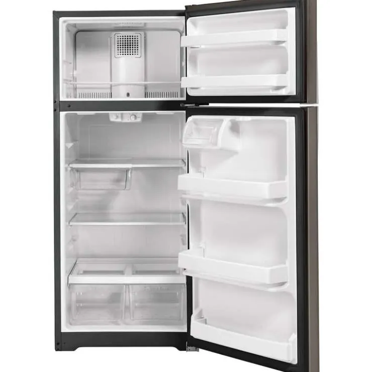 GE Appliances GE 17.5 Cu Ft 30 In Refrigerator Top Freezer - GTE18GMNRES Slate New