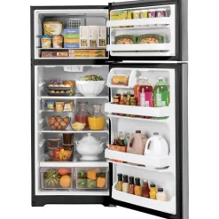 GE Appliances GE 16.6 Cu Ft 29 In Refrigerator Top Freezer - GTE17GSNRSS Stainless Steel New