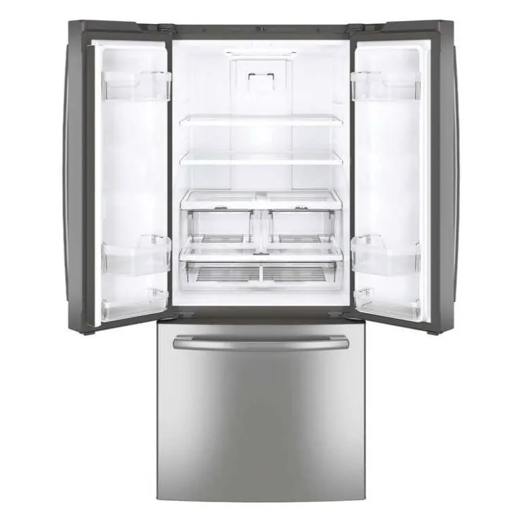 GE Appliances GE 20.8 Cu Ft 30 In Refrigerator Bottom Freezer, French door - GNE21DYRKFS Stainless Steel New