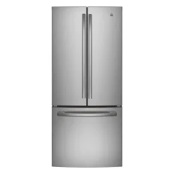 GE Appliances GE 20.8 Cu Ft 30 In Refrigerator Bottom Freezer, French door - GNE21DYRKFS Stainless Steel New