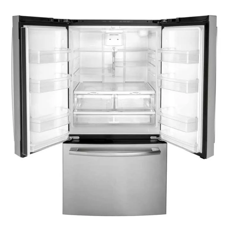 GE Appliances GE 27 Cu Ft 36 In Réfrigerator Bottom Freezer, French door - GNE27JYMFS Stainless Steel New