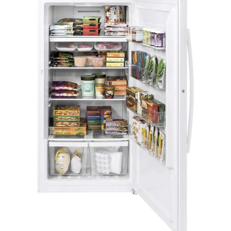 GE Appliances GE 17 Cu Ft Freezer , Vertical, 33" - FUF17DLRWW White