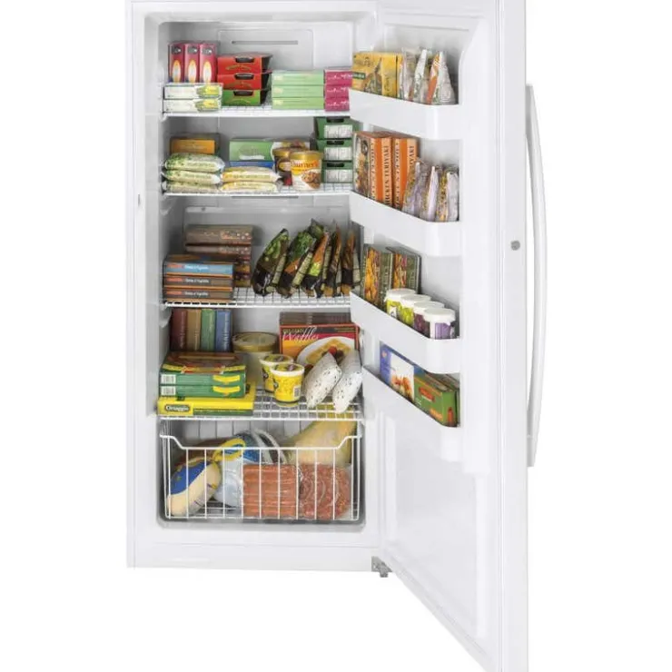 GE Appliances GE 14 Cu Ft Freezer , Vertical, 30" - FUF14SMRWW White Outlet