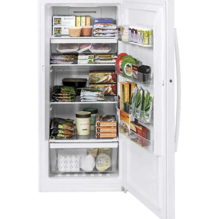 GE Appliances GE 14 Cu Ft Freezer , Vertical, 28.5" - FUF14DLRWW White Discount