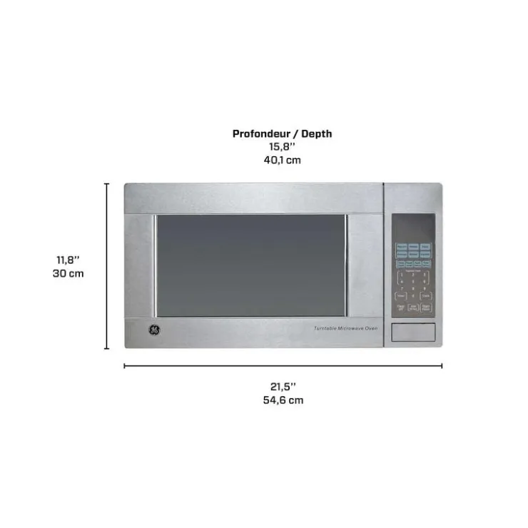 GE Appliances GE 1.1 Cu Ft Microwave 21.5" JES1140STC Stainless Steel