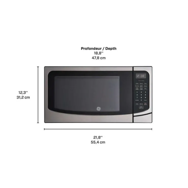 GE Appliances GE 1.6 Cu Ft Microwave 21.75" JEB2167RMSS Stainless Steel