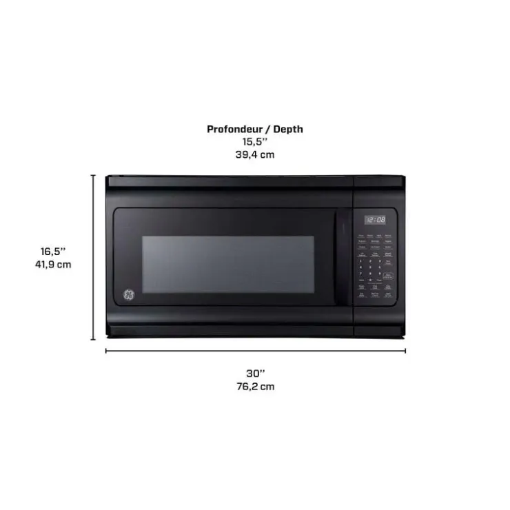 GE Appliances GE 1.6 Cu Ft Microwave/Hood, , 300 - JVM2160DMBB Black Clearance