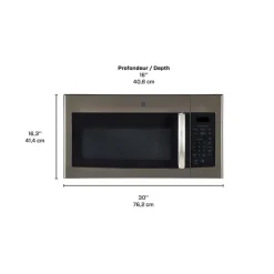 GE Appliances GE 1.6 Cu Ft Microwave/Hood, , 300 - JVM1635SLJC Slate New