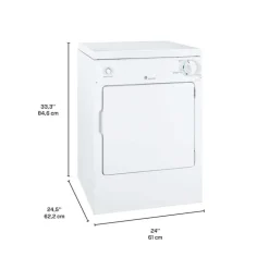 GE Appliances GE 3.6 Cu Ft Portable Dryer Front-Load 24" - PSKP333EBWW White Sale