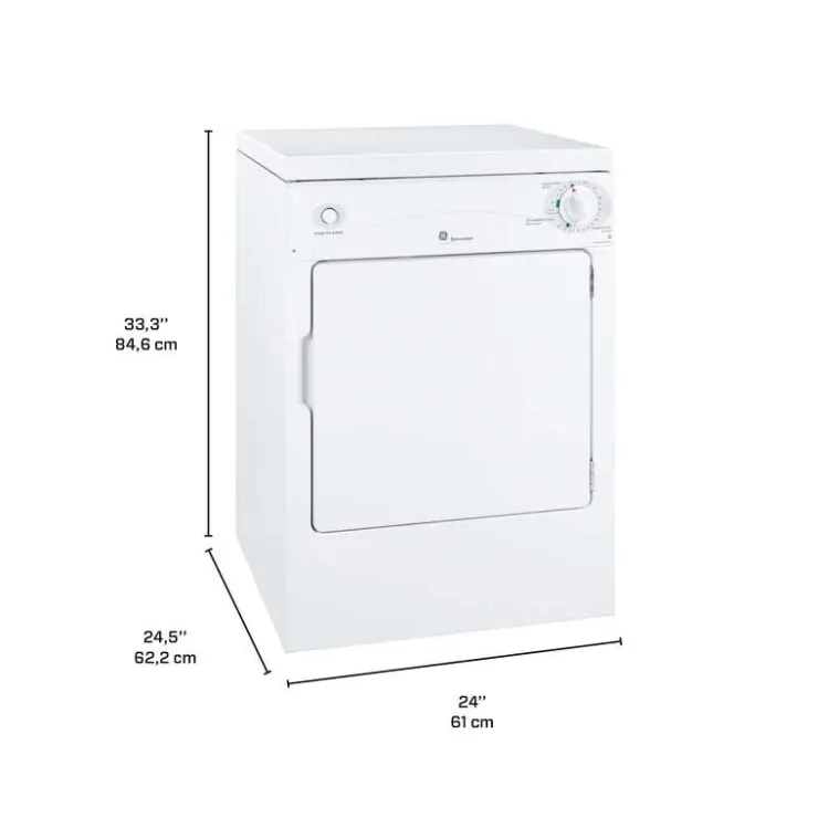 GE Appliances GE 3.6 Cu Ft Portable Dryer Front-Load 24" - PSKP333EBWW White Sale
