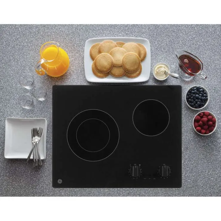 GE Appliances GE Cooktop Glass-Ceramic 21" Electric - JP3021DPBB Black