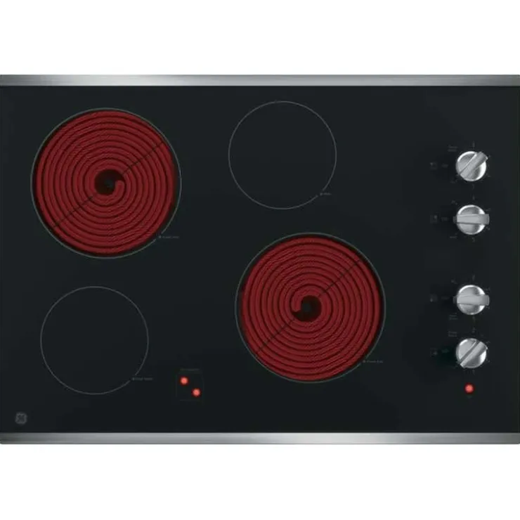 GE Appliances GE Cooktop Glass-Ceramic 30" - JP3030SWSS Black Best