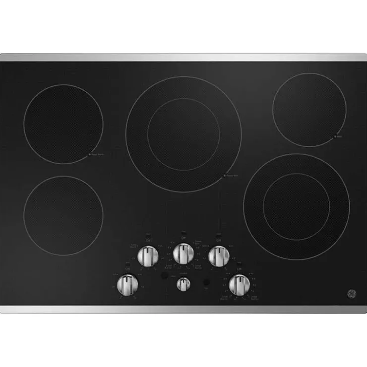 GE Appliances GE Cooktop Glass-Ceramic 30" Electric - JEP5030STSS Stainless Steel Outlet