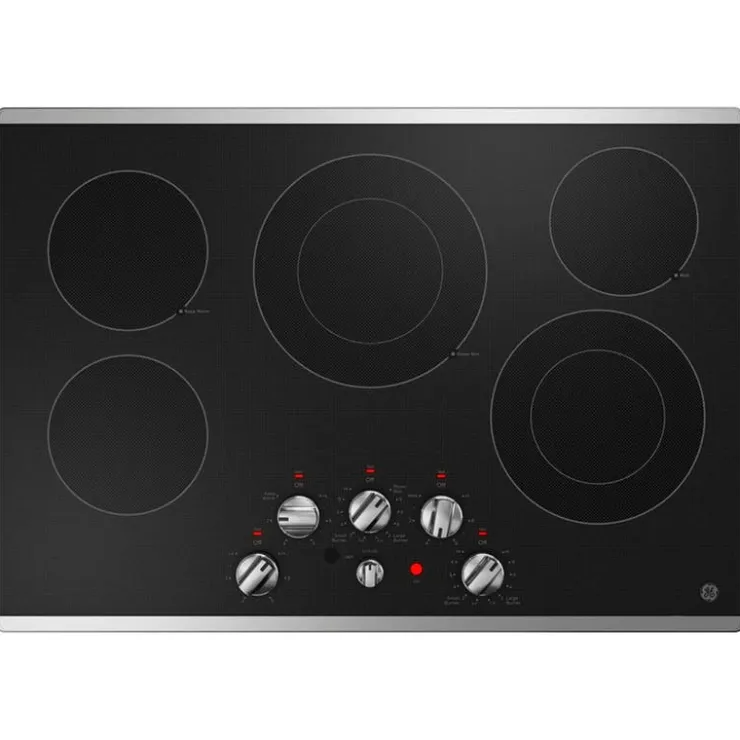GE Appliances GE Cooktop Glass-Ceramic 30" Electric - JEP5030STSS Stainless Steel Outlet