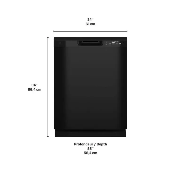 GE Appliances GE Dishwasher Built-In 24" 59dB - GDF511PGRBB Black New