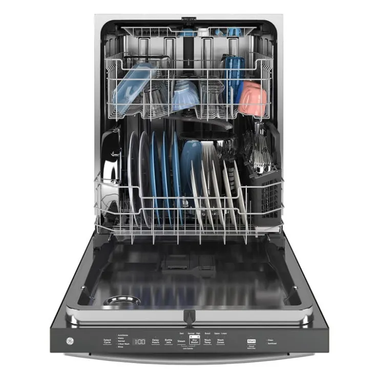 GE Appliances GE Dishwasher Built-In 24" 45dB - GDT670SYVFS Stainless Steel Hot
