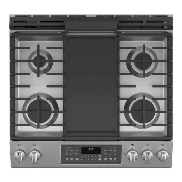 GE Appliances GE Double Oven Range 30" Gaz Gas - JCGSS86SPSS Stainless Steel Best