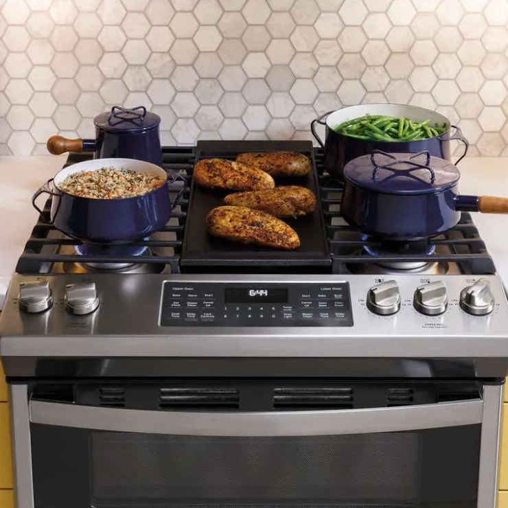GE Appliances GE Double Oven Range 30" Gaz Gas - JCGSS86SPSS Stainless Steel Best