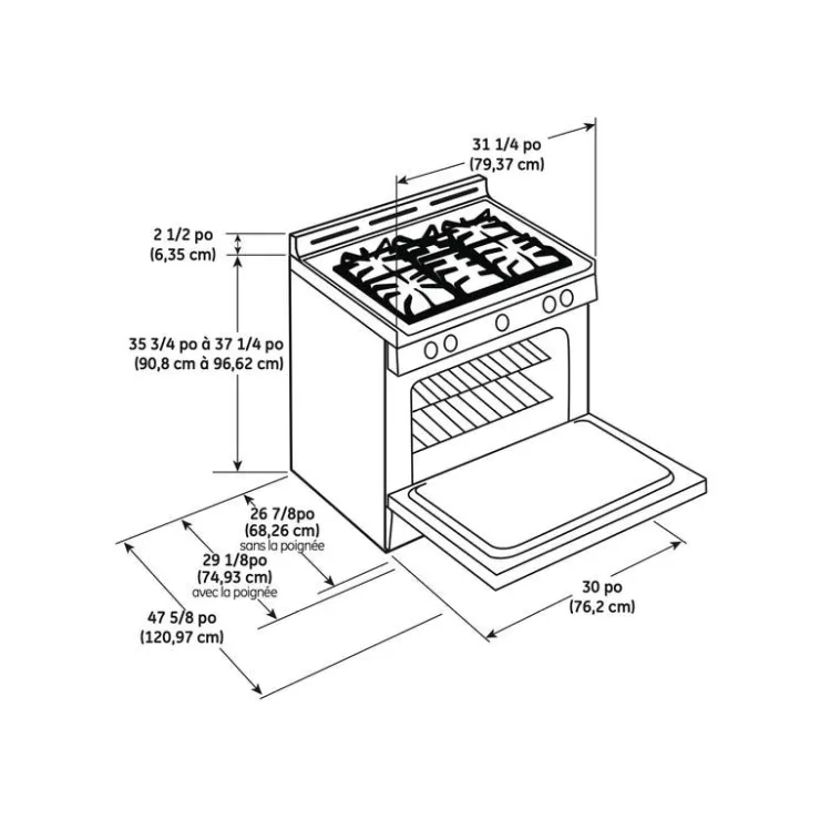 GE Appliances GE Double Oven Range 30" Gaz Gas - JCGSS86SPSS Stainless Steel Best