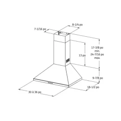 GE Appliances GE Hood Wall Mount 30" , 350 CFM - JVW5301EJESC Slate