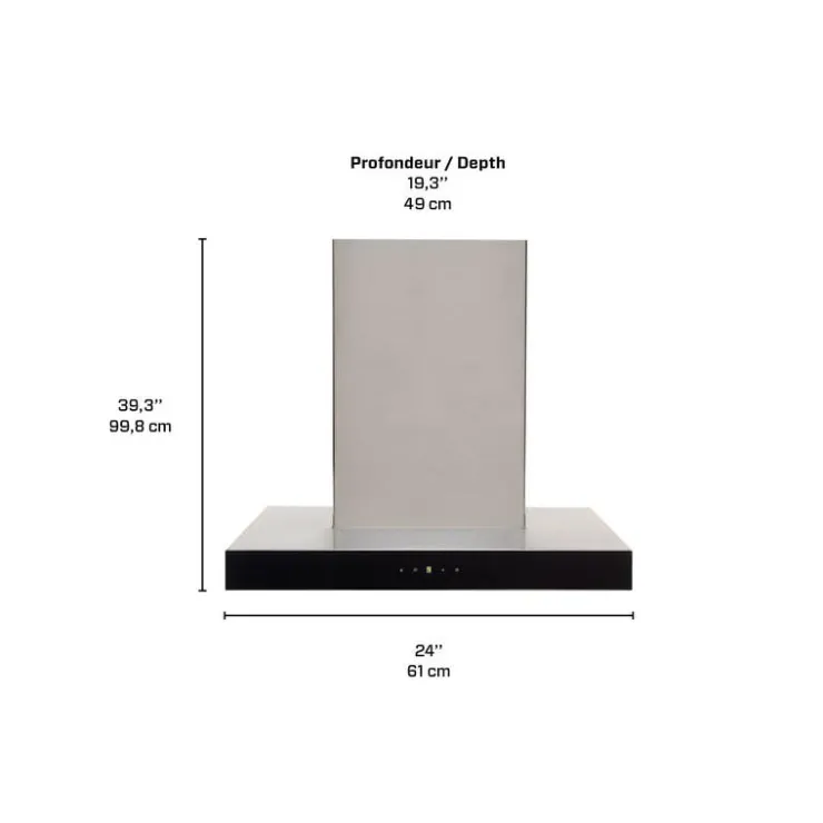 GE Appliances GE Hood Wall Mount 24" , 600 CFM - PVWC924SSV Stainless Steel
