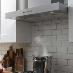 GE Appliances GE Hood Wall Mount 30" , 360 CFM - UVW8301SLSS Stainless Steel Outlet