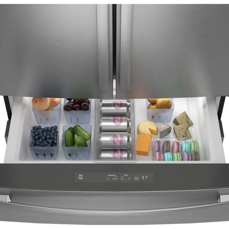 GE Profile 28,7 Cu Ft 36 In Refrigerator Bottom Freezer, French door - PGE29BYTFS Stainless Steel New