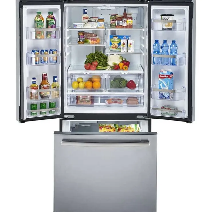 GE Profile 20,8 Cu Ft 30 In Refrigerator Bottom Freezer, French door - PNE21NYRKFS Stainless Steel Sale