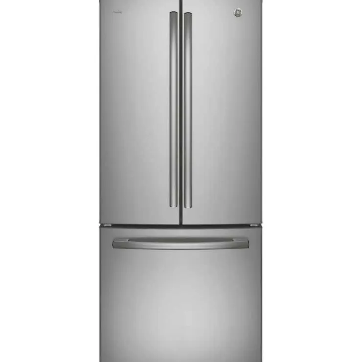 GE Profile 20,8 Cu Ft 30 In Refrigerator Bottom Freezer, French door - PNE21NYRKFS Stainless Steel Sale