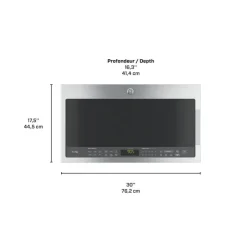 GE Profile 2.1 Cu Ft Microwave/Hood, , 400 - PVM2188SJC Stainless Steel Outlet