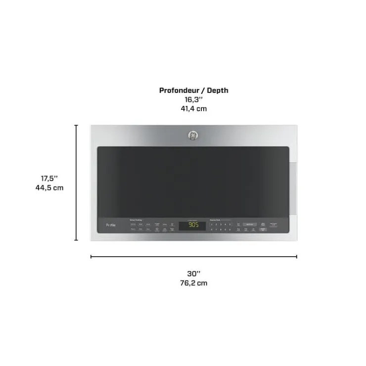 GE Profile 2.1 Cu Ft Microwave/Hood, , 400 - PVM2188SJC Stainless Steel Outlet