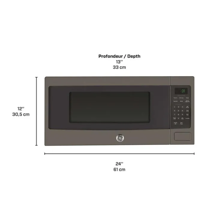 GE Profile 1.1 Cu Ft Microwave 24" PEM10SLFC Slate Sale