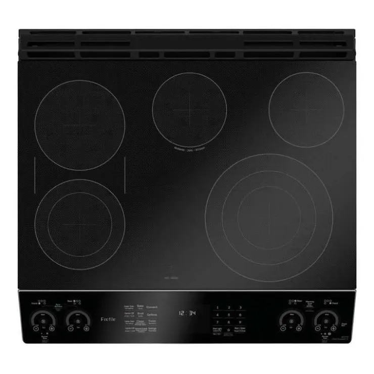 GE Profile 30 In Double Slide-In Range 30" Electric Glass-Ceramic - PCS980YMFS Stainless Steel Best