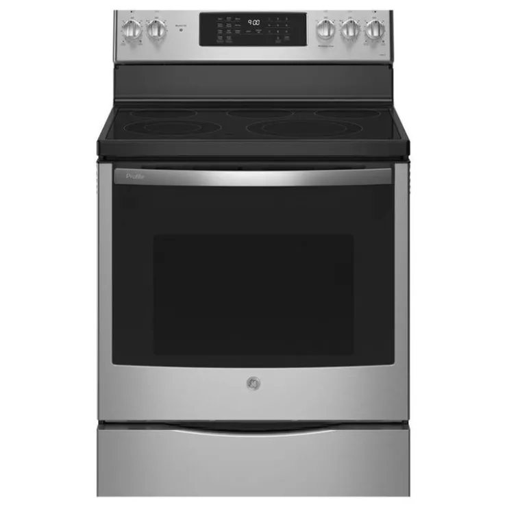 GE Profile Range 30" Electric Glass-Ceramic - PCB900YVFS Stainless Steel Sale