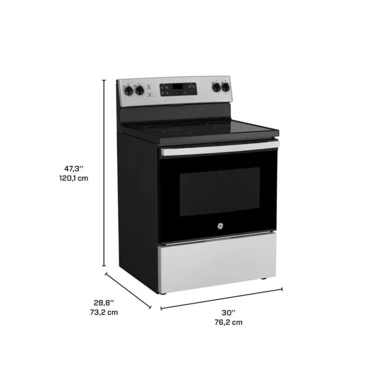 GE Appliances GE Range 30" Electric Glass-Ceramic - JCBS630SVSS Stainless Steel Online