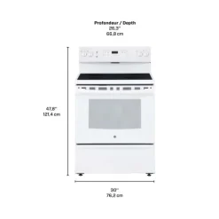 GE Appliances GE Range 30" Electric Glass-Ceramic - JCBS630DKWW White Clearance