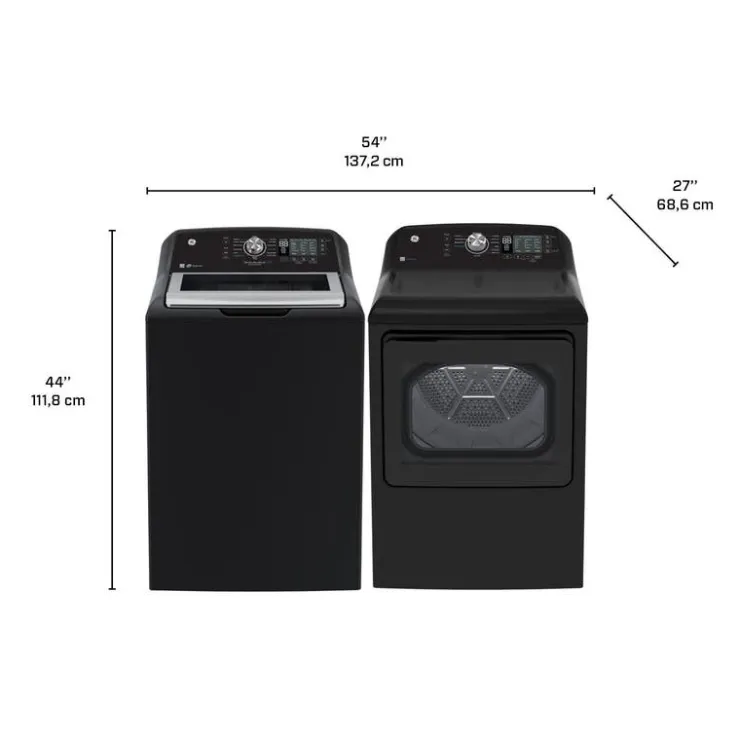 GE Appliances GE Washer & Dryer Kit, , Top-Load - GTW-GTD68 Black Hot