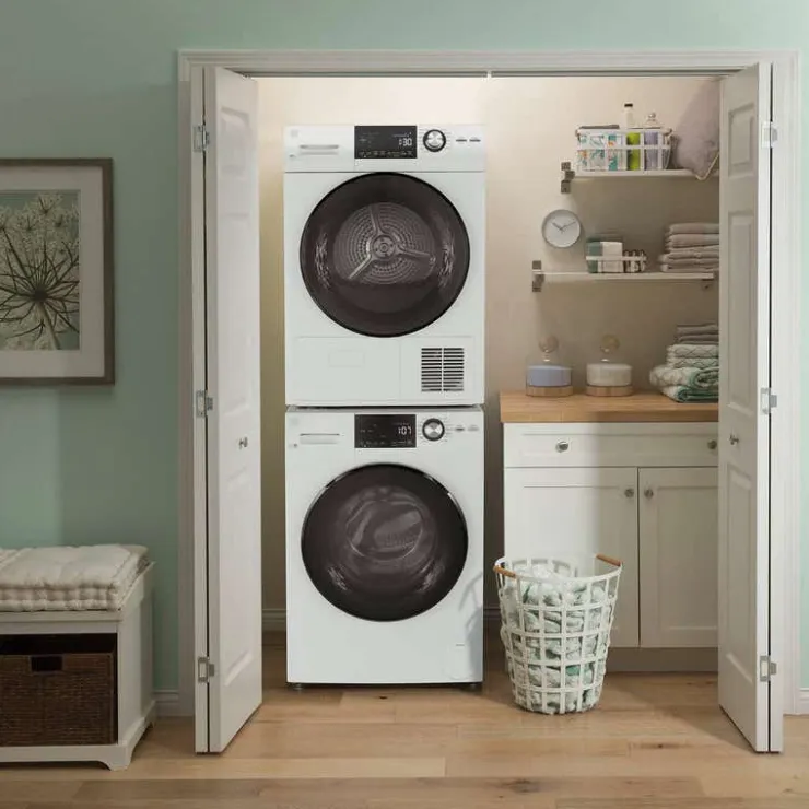 GE Appliances GE Washer & Dryer KIt, , Front-Load - GFW-GFD14 White Discount