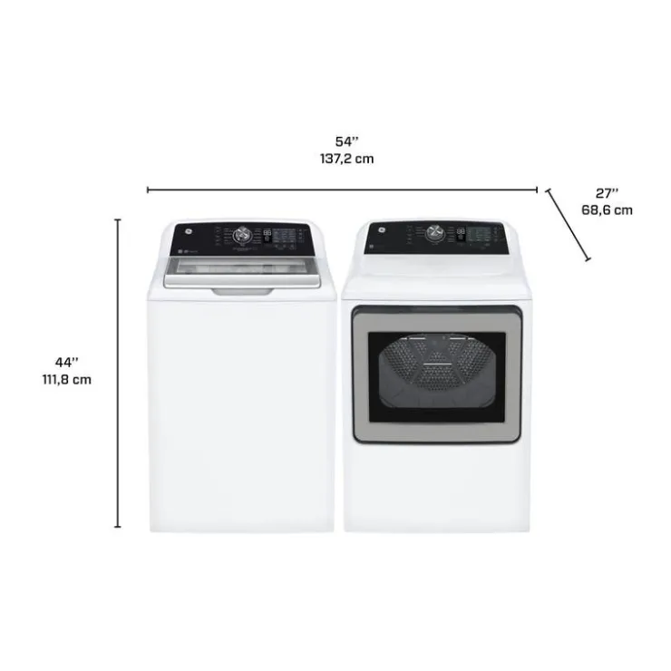 GE Appliances GE Washer & Dryer Kit, , Top-Load - GTW-GTD68 White