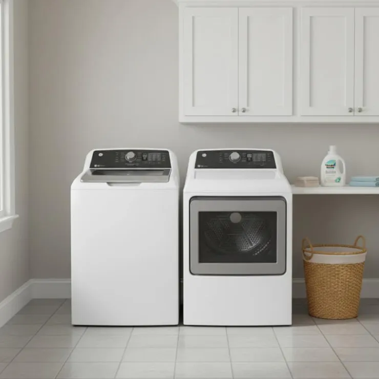 GE Appliances GE Washer & Dryer Kit, , Top-Load - GTW-GTD68 White