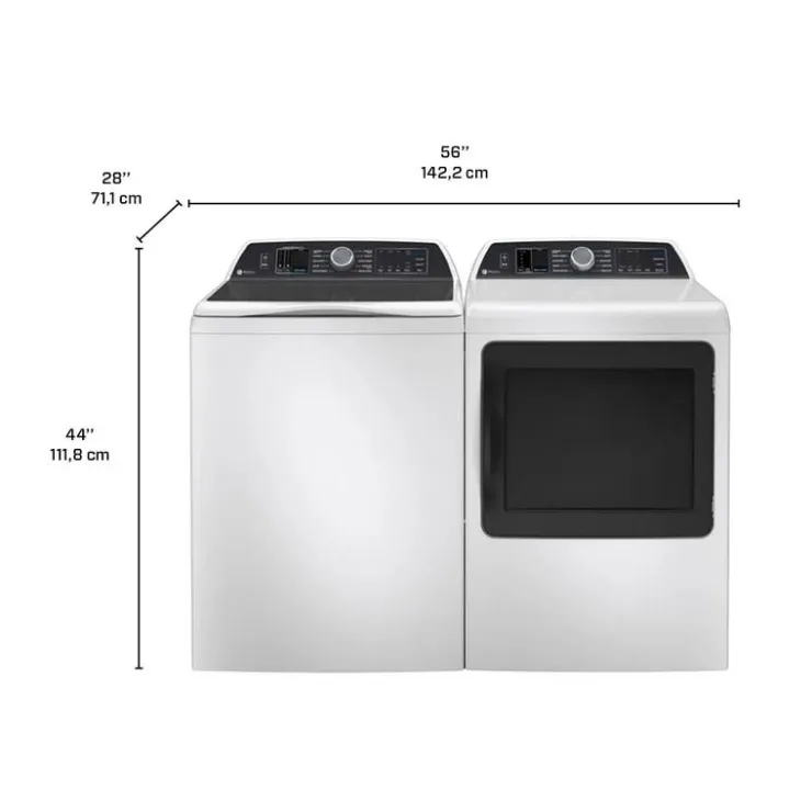 GE Appliances GE Washer and Dryer Set, , Top-Load - 705/70E White Sale